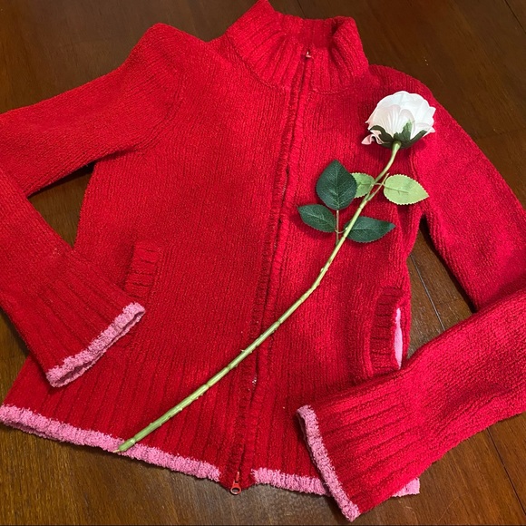 Bluenotes jeanswear red & pink sweater size S - Picture 7 of 10
